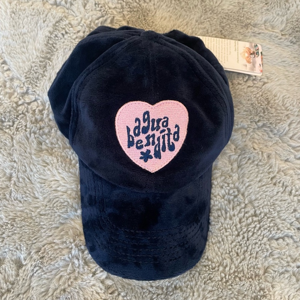 Agua Bendita Velvet hat with logo, NWT